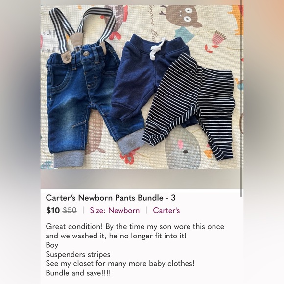 Other - Carter’s newborn pants bundle